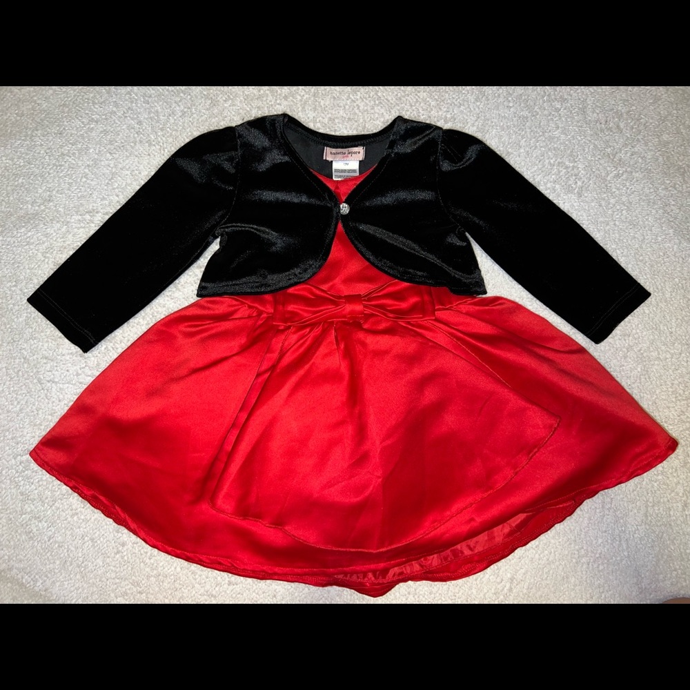 Formal Red Nanette Lopore Dress and Cover, 12 Months
